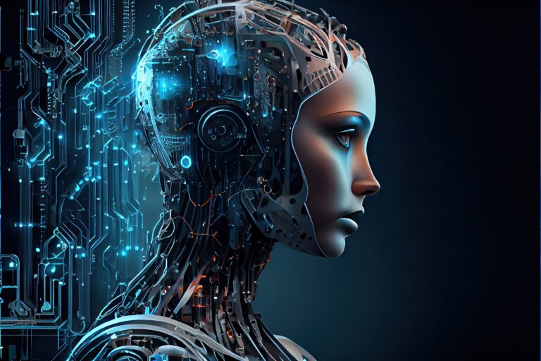 A futuristic robot representing exploring the frontiers of AI, automation, and artificial intelligence