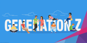 Gen Z individuals working remotely, creating art, and engaging in activism — symbolizing a new definition of success based on purpose and freedom.